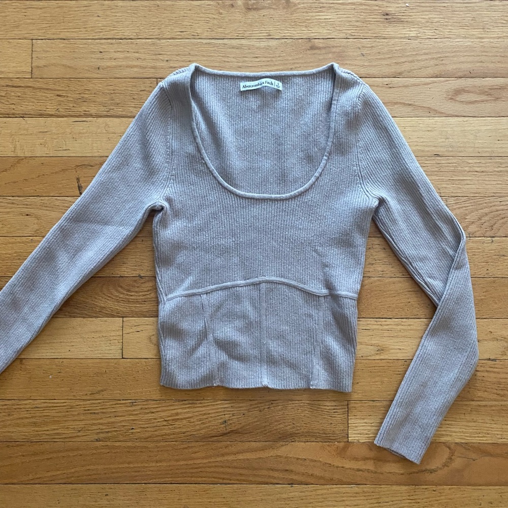 Abercrombie & Fitch Scoop Neck Corset Sweater